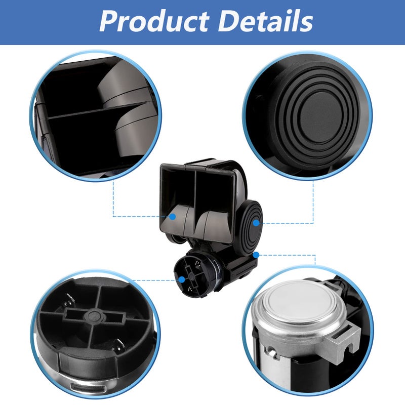 HK Train Horn Air Horn for Truck, 12V 150DB Snail Electric Train Horn with Automotive Relay and Wiring Harness for Any 12V Vehicles Trucks Motorcycle, Black - Image 4